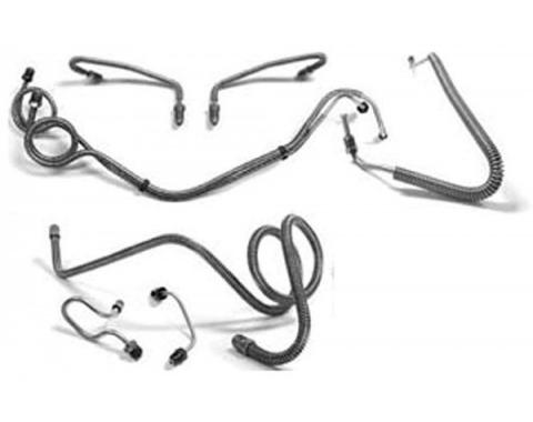 El Camino Full Brake Line Set, Power Drum, Without Super Sport Optioned, Stainless Steel, 1967