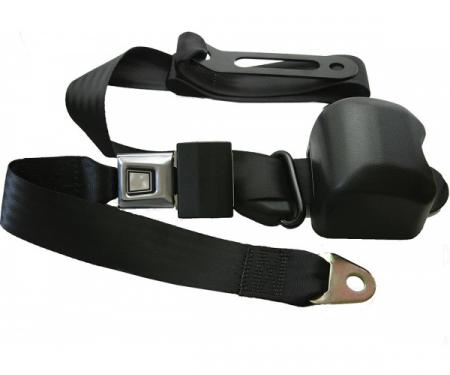 Seatbelt Solutions 1978-1987 El Camino 3 Point Direct Fit Retractable Lap and Shoulder Seatbelt, Bench Seat, Metal Buckle 