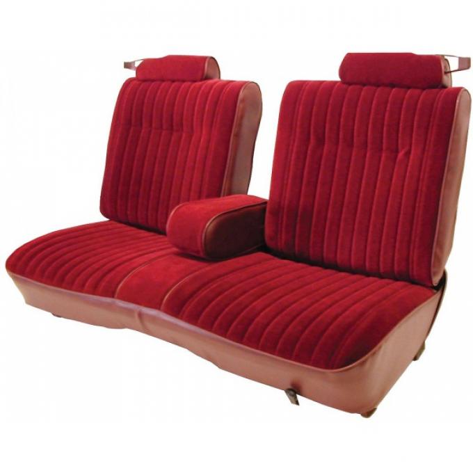 El Camino Seat Cover, Straight Bench, Split Back, With Center Armrest & Headrests, Vinyl/Velour, 1981-1987