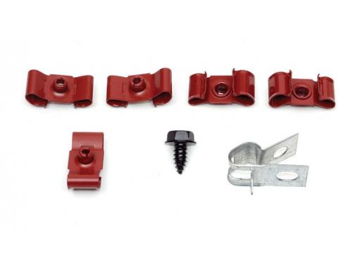 Chevelle Fuel Line Retaining Clips, Double, 5/16 & 1/4, For Cars With Return Line, 1964-1967