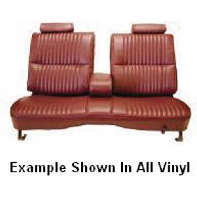 El Camino Seat Cover, Straight Bench, With 50/50 Split Back, Center Armrest, Head Rests, Vinyl, With Velour, 1978-1980