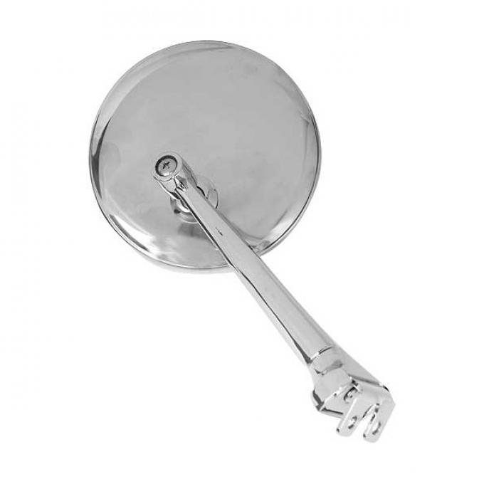 Universal Peep Mirror - Chrome Straight Arm - Right Or Left - 3 Diameter Stainless Steel Head