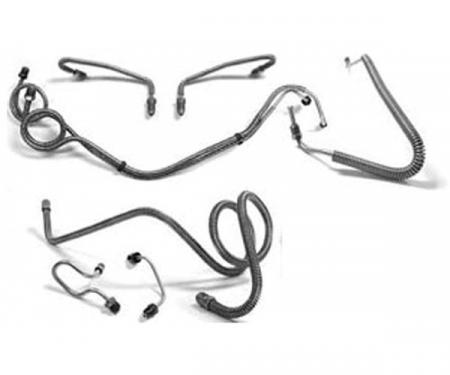 El Camino Full Brake Line Set, Power Drum, Without Super Sport Optioned, Stainless Steel, 1966