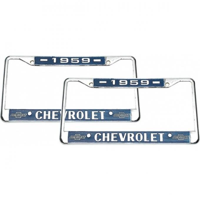 El Camino Dealership License Plate Frames, Chrome, Chevrolet, 1959-1976