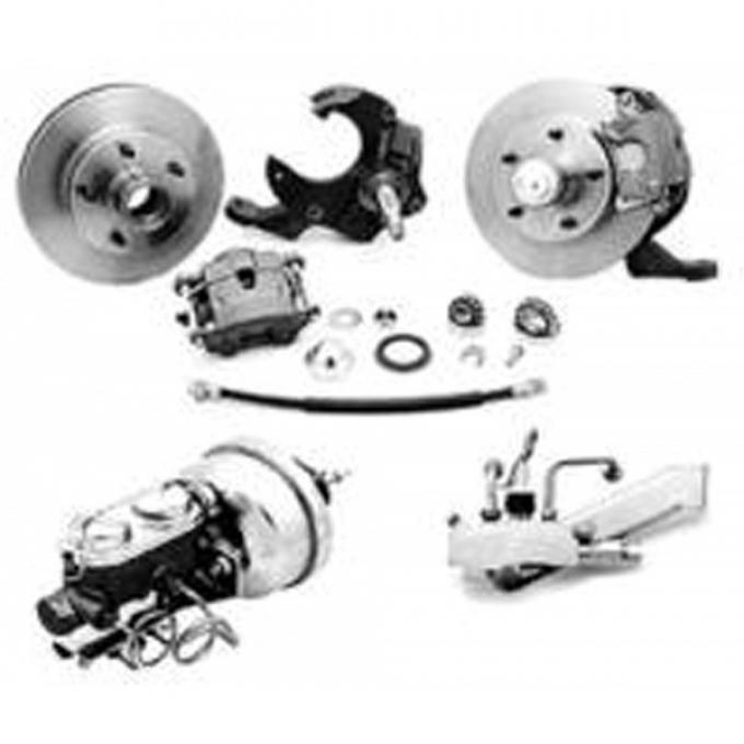 Chevelle Front Disc Brake Kit, With Booster, With Drop Spindle, 1964-1966