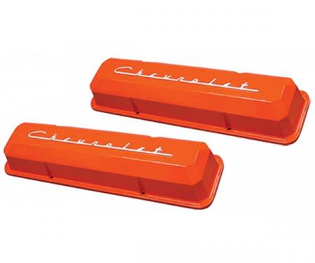 El Camino Valve Covers, Small Block, With Raised Chevrolet Script, Pair, 1959-1985