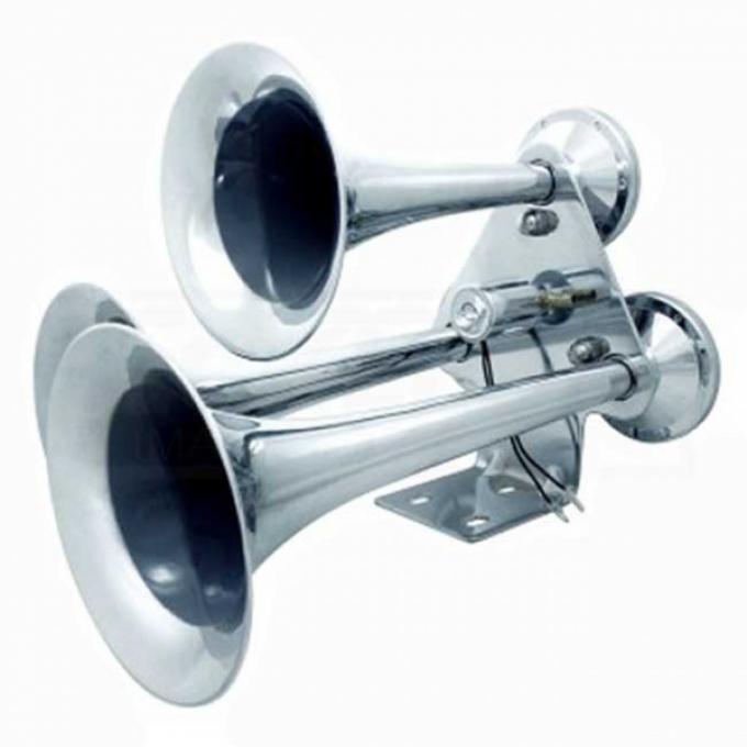 3 Trumpet Chrome Train Horn, Standard Duty