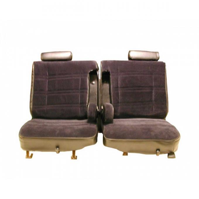 El Camino Seat Covers, Split Seat, Dual Armrest & Headrest,Vinyl With Velour, 1978-1980