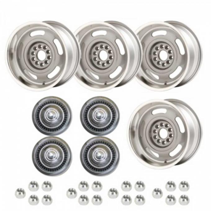 Nova -Rally Wheel Kit, 1-Piece Cast Aluminum With Short Derby Caps, Staggered 17x8 And 17x9
