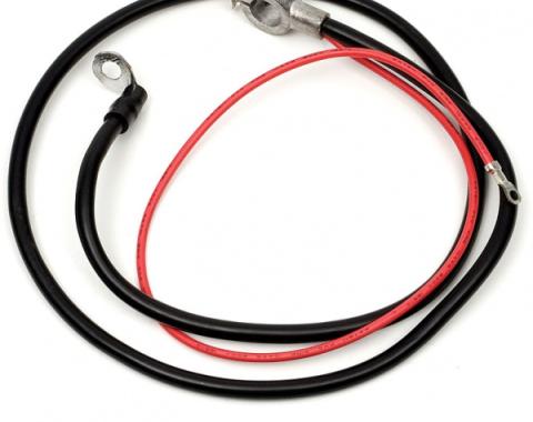 Chevelle Battery Cable, Spring Ring, Positive, Small Block, For Cars With Heavy-Duty Battery, 1966