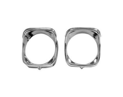 Chevelle Headlight Bezels, Inner & Outer, Right, 1968