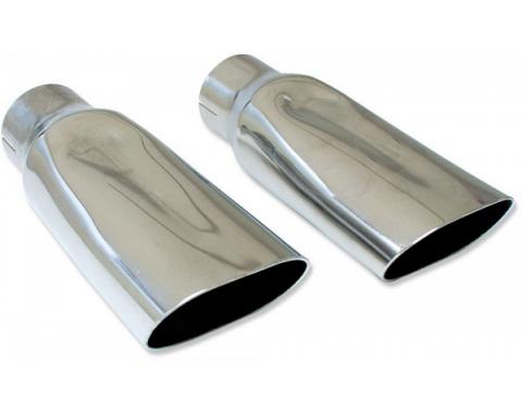 Chevelle Dual Exhaust Tips, Big Block, Chrome, 1969-1972