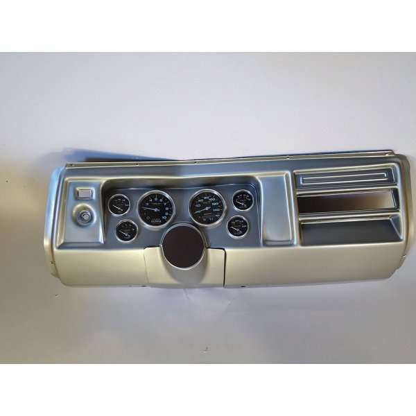 Chevelle Instrument Cluster Panel, Aluminum Finish, With Carbon Fiber