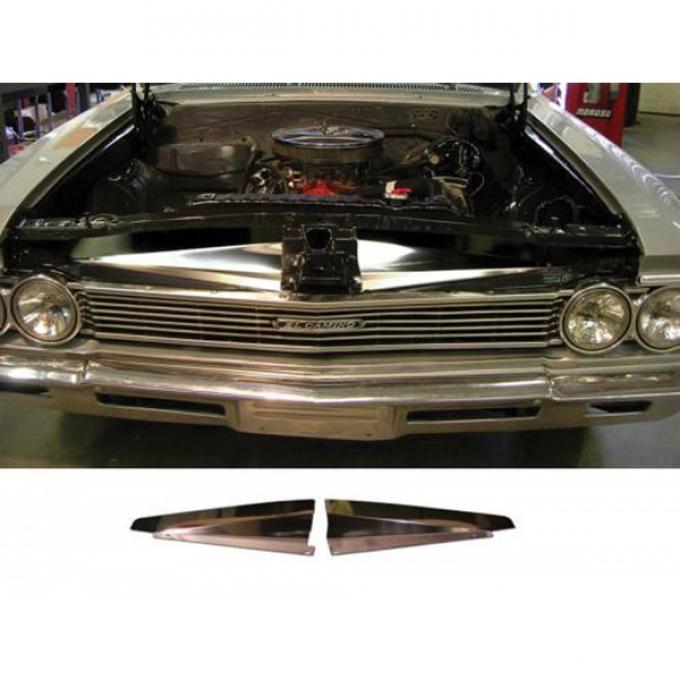 Chevelle Core Support Filler Panel, Polished Aluminum, 1966