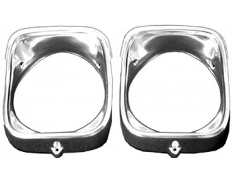 Chevelle Headlight Bezels, Inner & Outer, Left, 1968