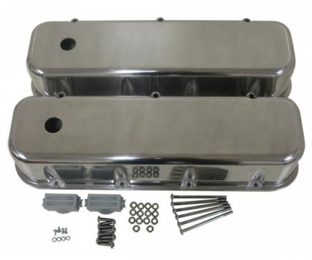 Chevy Big Block Valve Covers, Polished Aluminum, 1965-1995