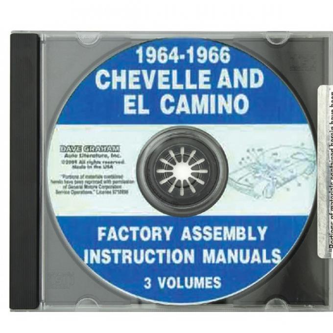 Chevelle Factory Assembly Manual, PDF CD-ROM, 1964-1966