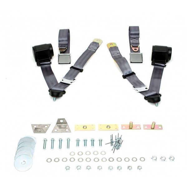 Chevelle Seat Belt & Shoulder Harness Kit, Front, 3Point Retractable