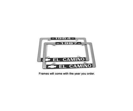 El Camino Dealership License Plate Frames, Chrome, El Camino, 1964-1987