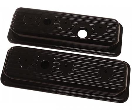 El Camino Black Valve Covers, Ball Milled, 4.6L V6, 1985-1987