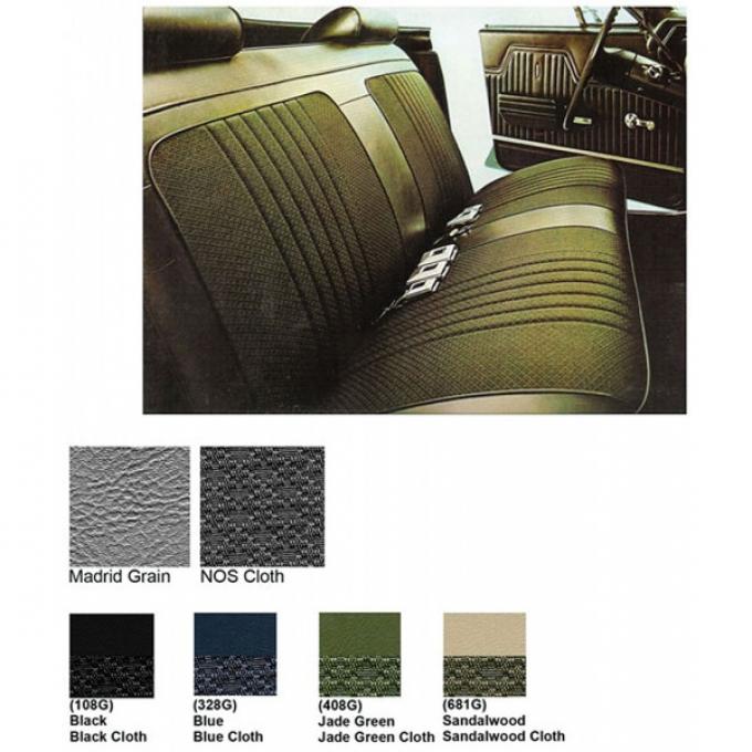 Legendary Auto Interiors Chevelle & Malibu Cover, Front Seats, Split Bench, Cloth, Show Correct, 1971