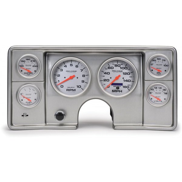Malibu Instrument Cluster Panel, Aluminum Finish, With UltraLite Gauges, 19781981