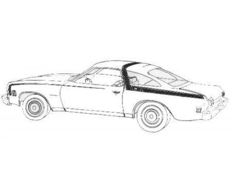 Chevelle Roof And Belt Line Stripe Kit, 1973