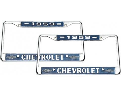 El Camino Dealership License Plate Frames, Chrome, Chevrolet, 1959-1976