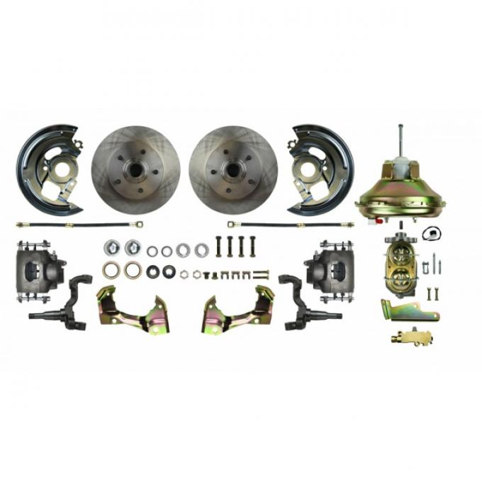 Chevy II or Nova Front Power Disc Brake Conversion Kit With 11" Factory Syle Booster, 1968-1974