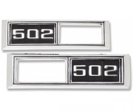 Chevelle Side Marker Light Bezels, Front, 502, 1968