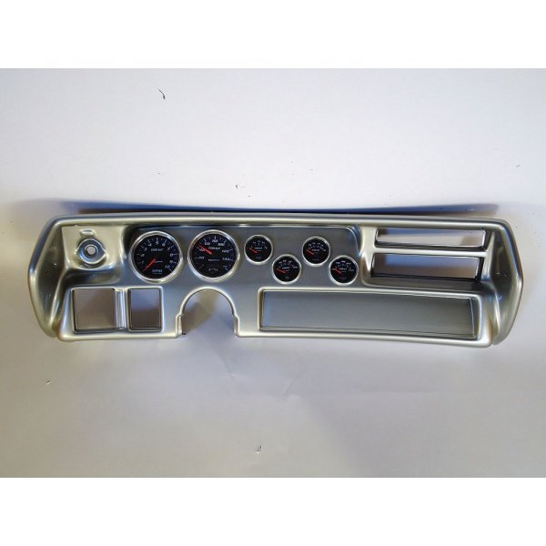 Chevelle Instrument Cluster Panel, Sweep Style, Aluminum Finish, With