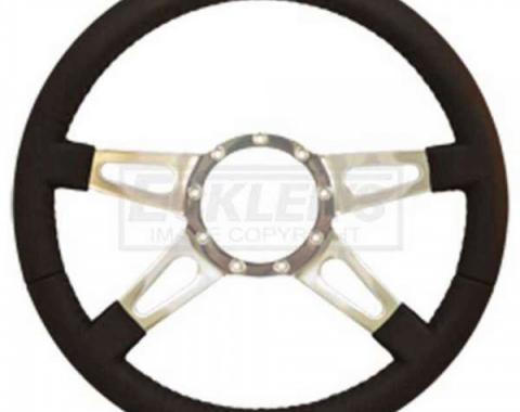 Chevelle Steering Wheel, Volante S9, Black Leather, 1964-1983