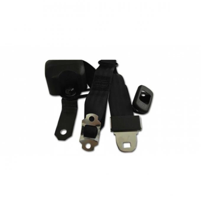 Chevelle And Malibu 3-Point Retractable Bench Front Seat Belt Kit, With Plain Buckles, Morris Classic Concepts, 1968-1973