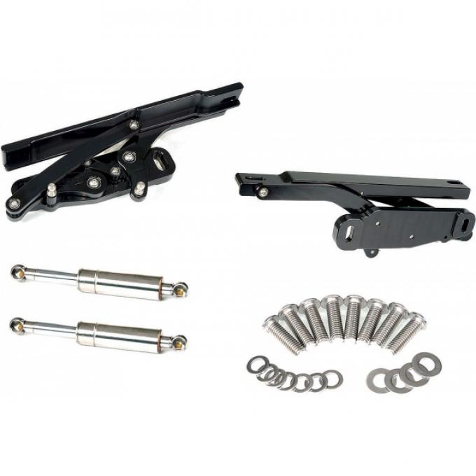 El Camino Billet Aluminum Hood Hinges, Black Powder Coated Finish, 1969-1972