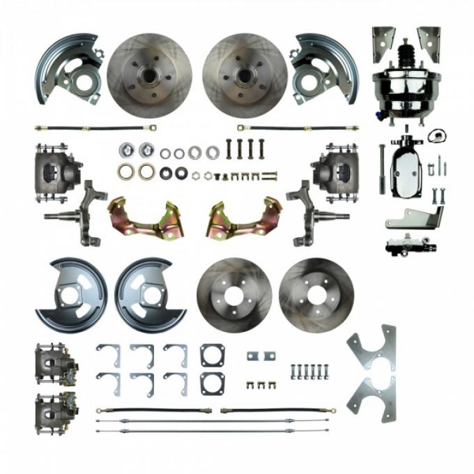 67-9 4-Wheel Disc Brake Conversion, 8"  Booster,2" Drop non-Staggered Rear Shocks