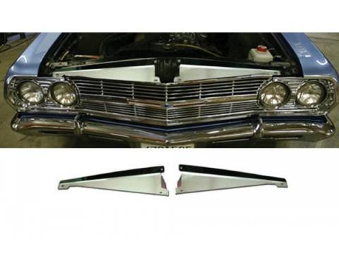 Chevelle Core Support Filler Panel, Polished Aluminum, 1965