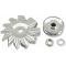 Chevelle Alternator Fan & Pulley Kit, Single Groove, Chrome, 1964-1972