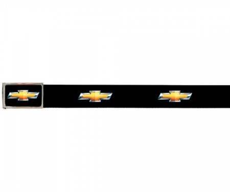 Web Belts, Up to 46'' Waist, Chevy Gold Bowtie Logo, Logo On Belt, With Bottle Opener