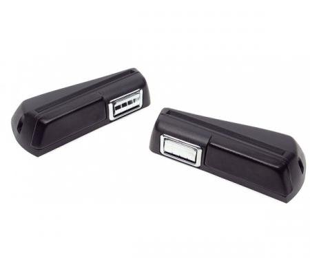 Chevelle Armrest Pad & Base Set, Rear, Black, With Ashtray & Without Chrome Trim, 2-Door Coupe, 1968-1969