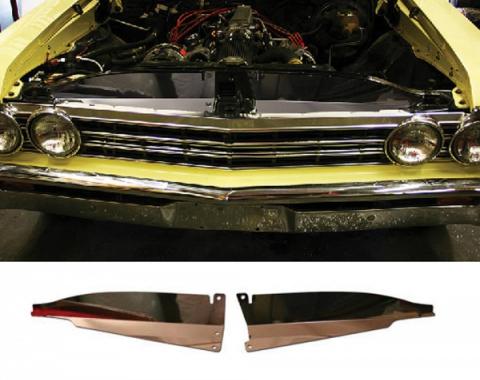 El Camino Core Support Filler Panel, Polished Aluminum, 1967