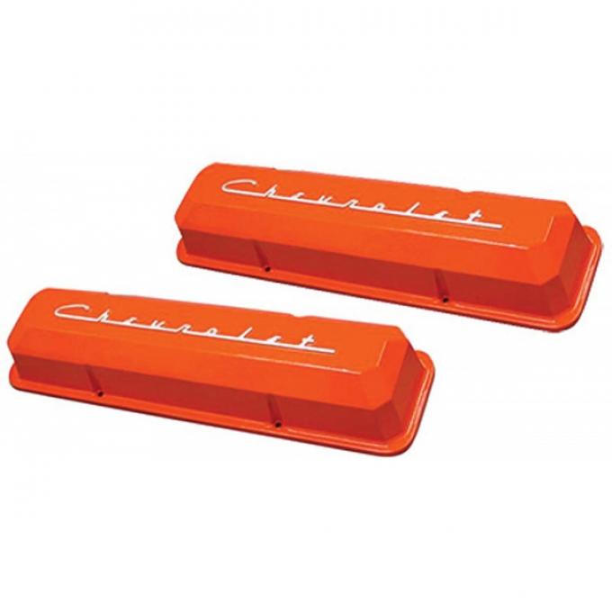 El Camino Valve Covers, Small Block, With Raised Chevrolet Script, Pair, 1959-1985