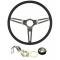 Chevelle Steering Wheel, 3-Spoke, Sport Cushion, Black, With Mounting Hub Kit, 1969-1970