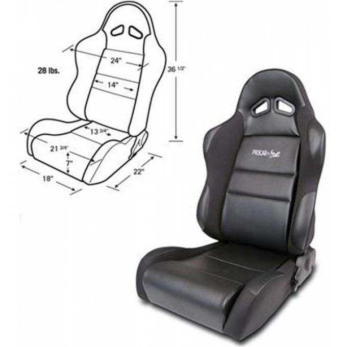 El Camino Procar Bucket Seat, Sportsman Series, Left