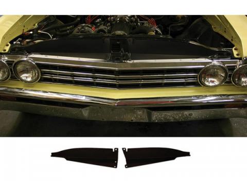 El Camino Core Support Filler Panel, Black Anodized, 1967