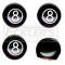 El Camino Valve Stem Caps, 8 Ball, Black, 1959-1987