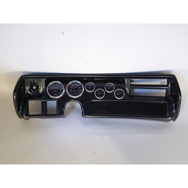 Chevelle Instrument Cluster Panel, Sweep Style, Carbon Fiber Finish
