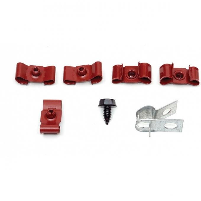 Chevelle Fuel Line Retaining Clips, Double, 5/16 & 1/4, For Cars With Return Line, 1964-1967