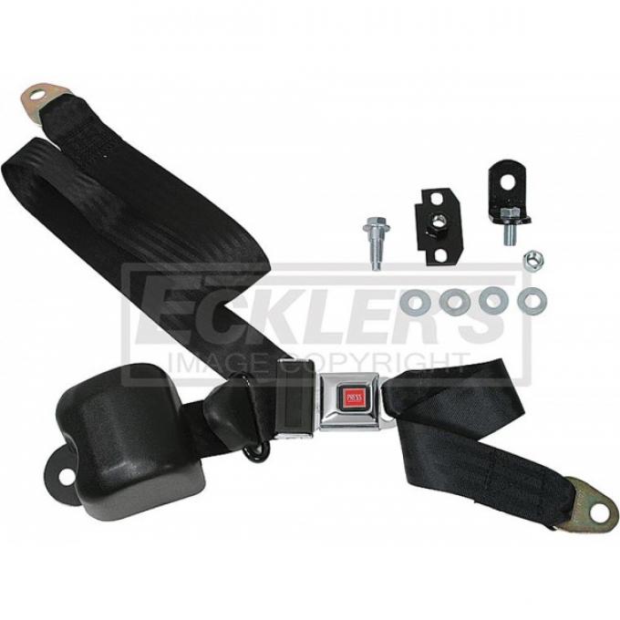 Seatbelt Solutions 1964-1975 El Camino Seat and Shoulder 3 Point Retractable Kit, Plastic Push Button, Bucket