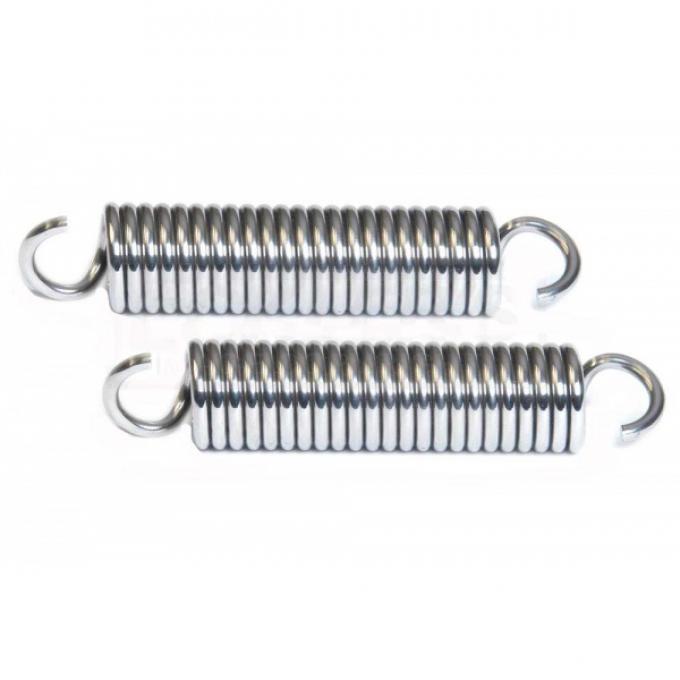 Chevelle And Malibu Polished Stainless Steel Hood Hinge Springs, Super Sport Hood, 1966-1967