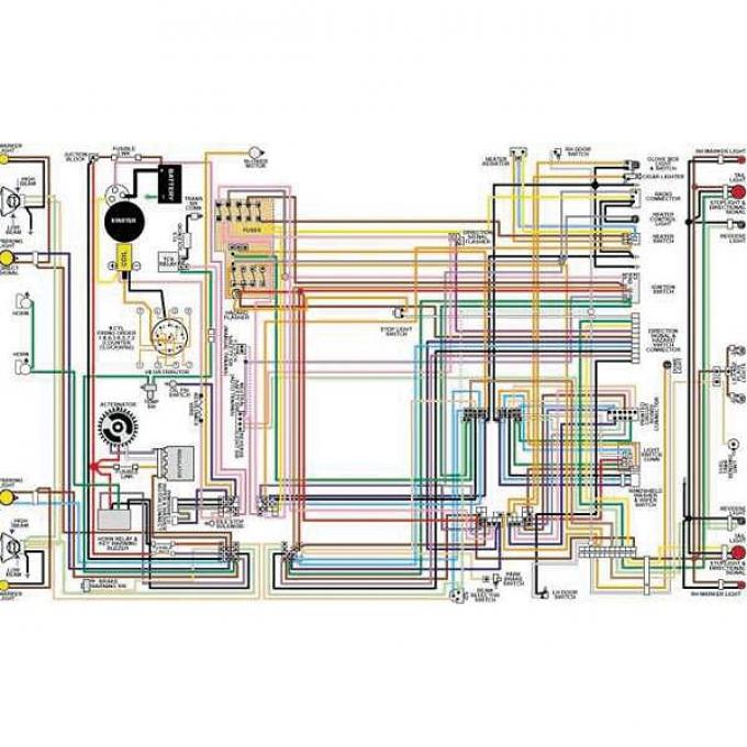 El Camino Color Laminated Wiring Diagram, 1964-1975